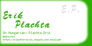 erik plachta business card